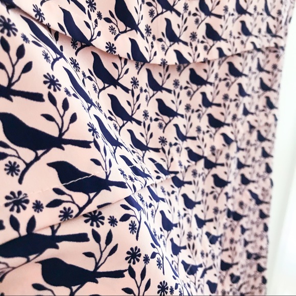 Pink and navy bird print top - Picture 2 of 3